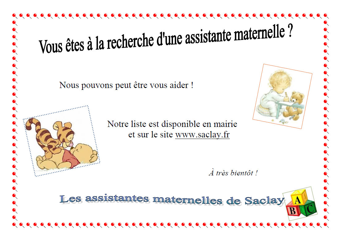 Saclay  les assistantes maternelles ont de la place – monSaclay.fr